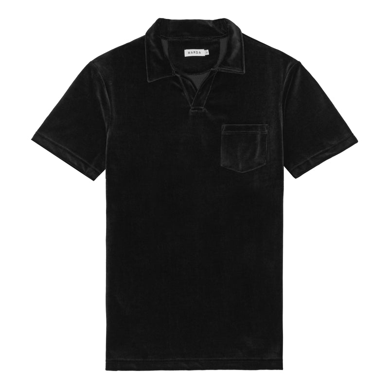 Black Terry Polo Shirt