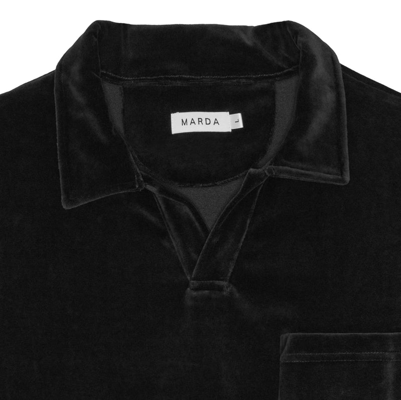 Black Terry Polo Shirt