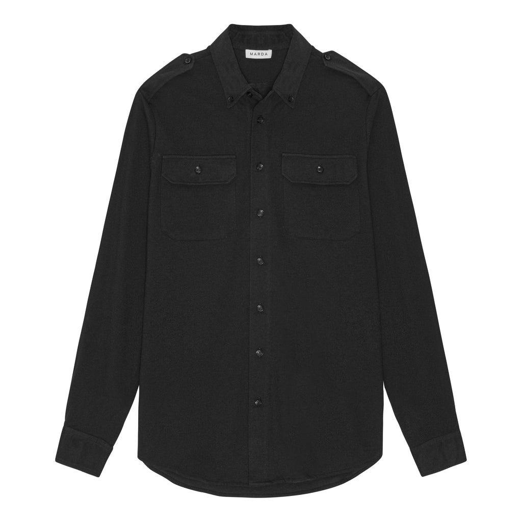 Black Military Style Shirt M Black Military Style Shirt M