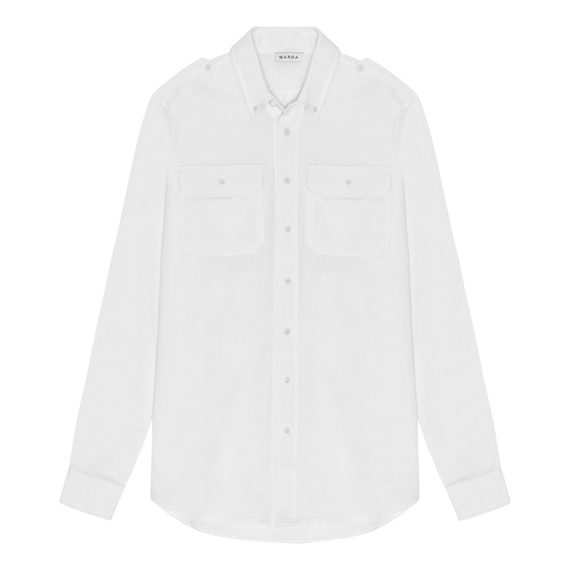 White Military Style Shirt