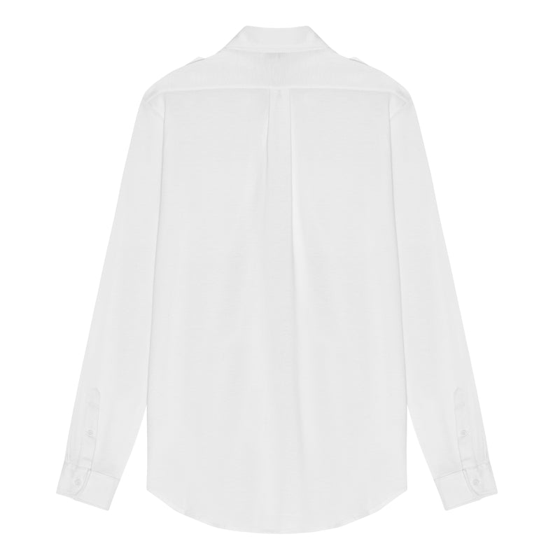 White Military Style Shirt