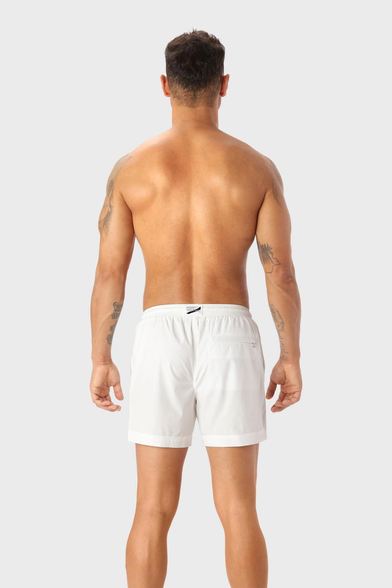 White designer shop swim shorts